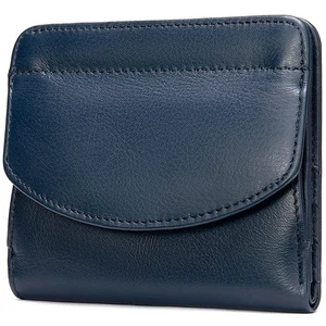 Kleine Damen-Geldbörse aus Leder, ultradünne minimalistische Reisebrieftasche mit Doppelfaltung und C... - Bild 1 von 6