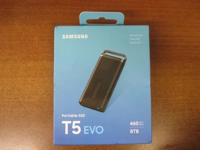 SSD Externo Portátil Samsung T5 EVO 8TB Negro USB 3.2 Gen 1 MU-PH8T0S/AM NUEVO Foto 1 de 3