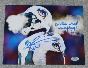 RICKY WILLIAMS Dolphins  "SMOKE WEED EVERYDAY" 8x10 Photo + PSA WITNESS COA 9455 - Picture 1 of 1