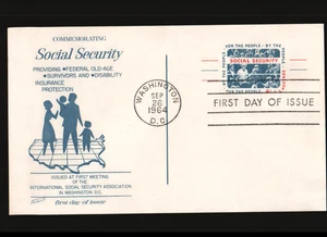 1964 4c Postal Card - Social Security First Day Cover  FD034 - Picture 1 of 2