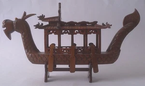 Wooden Oriental Dragon Boat - Picture 1 of 7