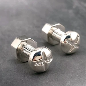 Gemelos vintage de plata esterlina con tuerca y perno de Tiffany & Co. para hombre - Imagen 1 de 11