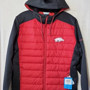 Arkansas Razorbacks Jacket Mens Medium Red Black NCAA Football Columbia - Picture 1 of 16