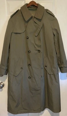 Gabardina para hombre Eagle Clothes verde militar extraíble forrada de lana a cuadros grande Foto 1 de 4