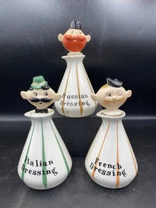 Holt Howard 1959 figurativo cabeza grasa aderezo botella juego de crueta - Imagen 1 de 11