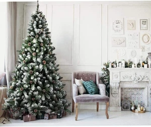 Albero Di Natale Harmony Marilleva Super Folto Pino Verde Innevato Con Pigne Bas - Foto 1 di 12