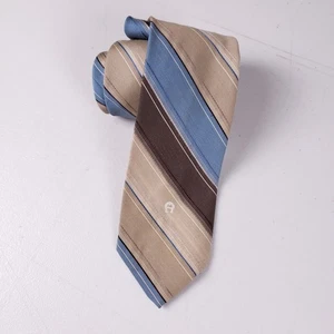 Vintage Etienne Aigner Krawatte hellbraun blau gestreift Herrenkrawatte klassischer Stil " - Bild 1 von 6