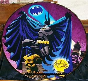 D.C. Comics Batman Special Edition Collector's Plate 1595 Of 2500 & Holder Art - Picture 1 of 2