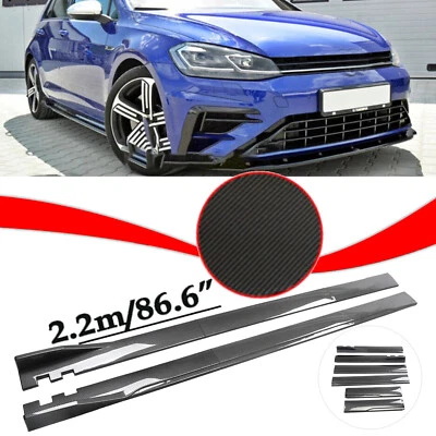 86.6“ Carbon Fiber Side+Skirt Rocker Panel Splitter Lip for VW Volkswagen Golf - Image 1 of 4