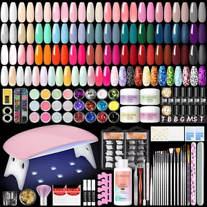 Gel Nail Polish Kit with UV Nail Lamp Acrylic Nail Powder Liquid Monomer Set - Picture 1 of 19