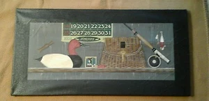 BLACK CANVAS MALLARD DUCK FISHING PICTURE  - Picture 1 of 6