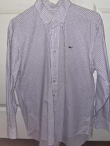 Vineyard Vines Medium (M) Men’s Button Down Sport Shirt White Purple Tattersall - Picture 1 of 9