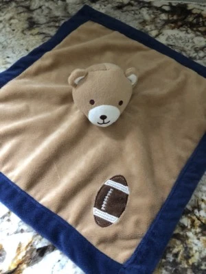 Tiddlewinks Football Teddy Bear Blue Brown Lovey Baby Toy Security blanket - Image 1 of 4