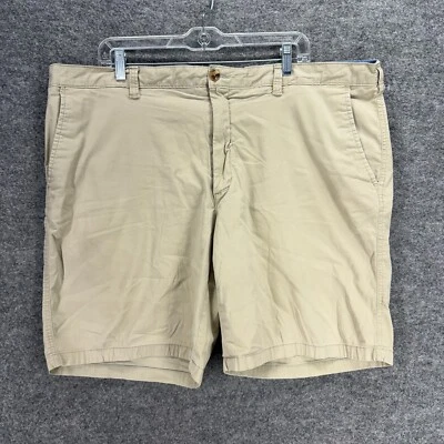 Shorts masculino Club Room 42 bege cintura média bolsos chino algodão ajuste regular conforto - Imagem 1 de 4