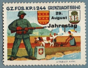 ES3110 Militär Reklamemarken: Schweiz GZ.Fus. Bat.I/244 - 1939/40 - Bild 1 von 1