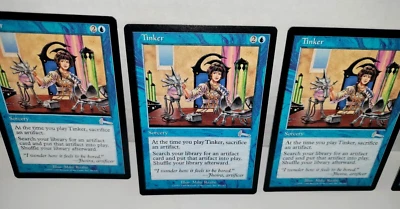 Tinker (x4): Urza's Legacy: Blue Sorcery: MTG: 1999, Heavy Play - Image 1 of 4
