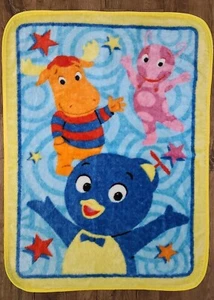Backyardigans Baby Toddler Throw Blanket Plush Yellow Trim Pablo Uniqua Kids - Picture 1 of 2