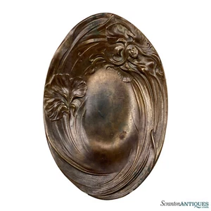 Cuenco figurativo vintage Art Nouveau bronce mujer desnuda - Imagen 1 de 7
