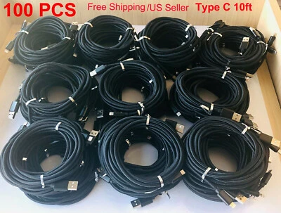 Wholesale 100xLot Type C USB Data Charger Cable for Samsung Galaxy S9 Plus A50  - Image 1 of 4