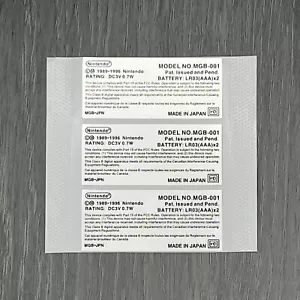 x3 Nintendo Game Boy Pocket Ersatz Konsole Aufkleber Etiketten GBP MGB-001 - Bild 1 von 2