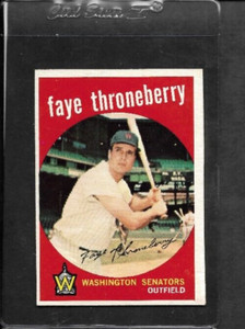 1959 Topps Baseball #534 Faye Throneberry  Senators EX/MT+ White back!