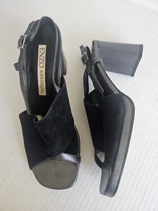 VINTAGE ENZO - CHUNKY HEEL SLINGBACK SHOES SZ. 8.5 N - Picture 1 of 7