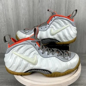 Nike Air Foamposite Pro Premium Pure Platinum Orange Mens 9 616750-003 Sneakers - Picture 1 of 8
