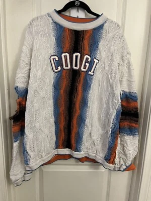 Vintage COOGI CLASSIC SWEATER White Blue Orange 3XL Australia See Description! - Image 1 of 4