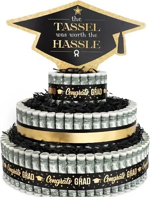 Graduation Gifts - 3 Tier Class of 2025 Money Cake Filled with Cash - High Schoo - Image 1 of 4
