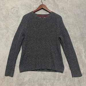 Abercrombie & Fitch Wool Blend Gray Ribbed Knit Long Sleeve Sweater Men's XL - Picture 1 of 7