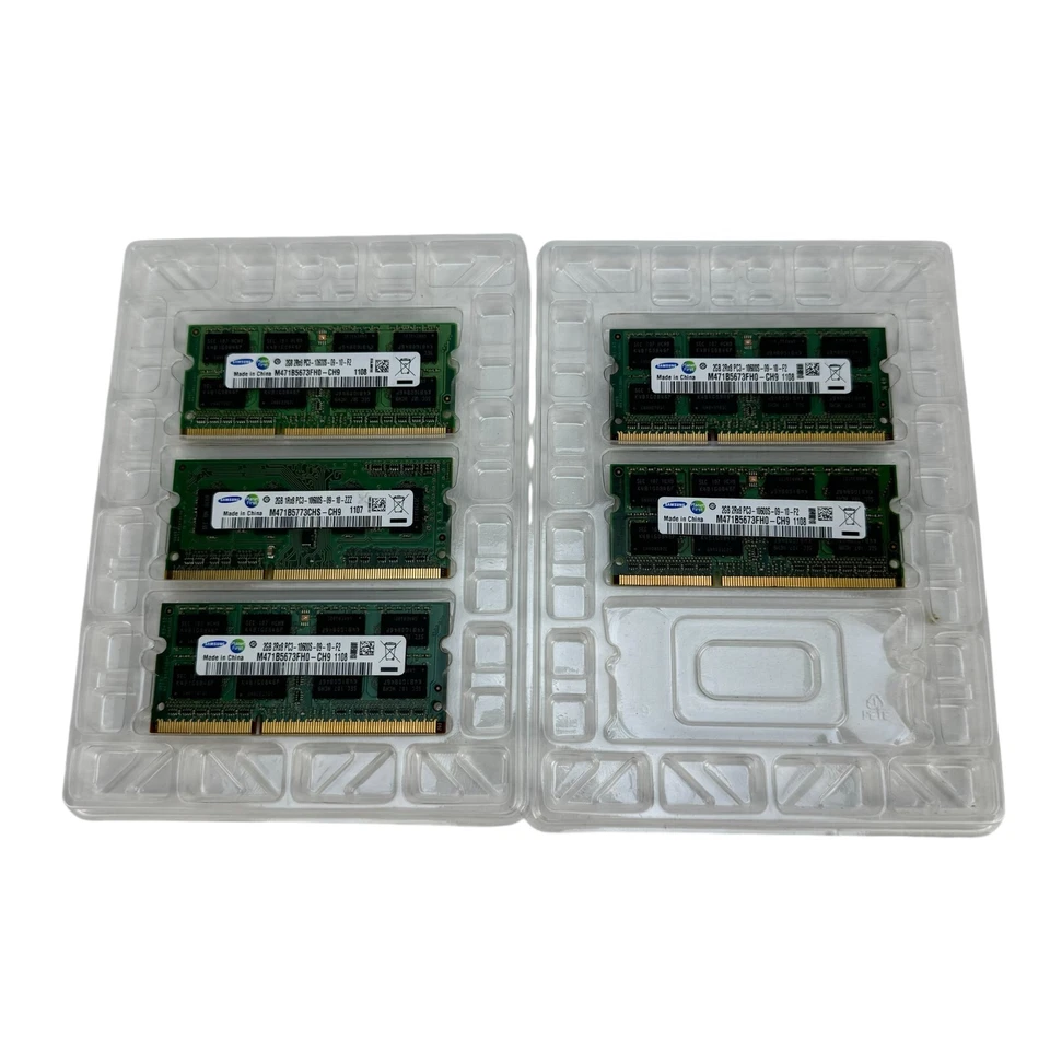 Samsung 10GB (5 x 2GB) 1Rx8 PC3-10600S DDR3 Laptop Memory Ram M471B5773CHS-CH9 - Image 1 of 4