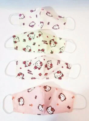 4x HANDMADE HK Hello kitty cat FACE COVER MASK children Kid child WASHABLE - Image 1 of 4