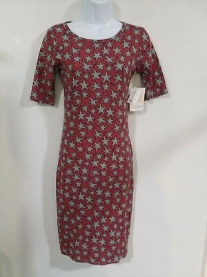 Vestido lápiz LuLaRoe para mujer talla XXS Julia rojo gris negro estrella patriótica Foto 1 de 4