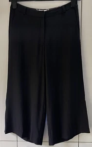 Brora Black Crop Wide Leg Wool Blend Lined Wide Leg Culotte Size UK 8 - Picture 1 of 7