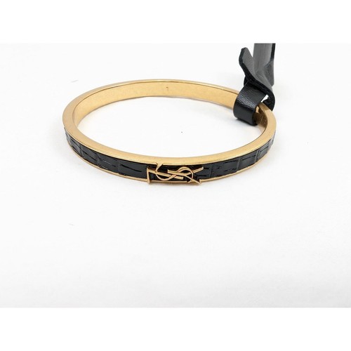 SAINT LAURENT (YSL) Bracciale Saint Laurent Paris in oro nero nuovo con scatola M