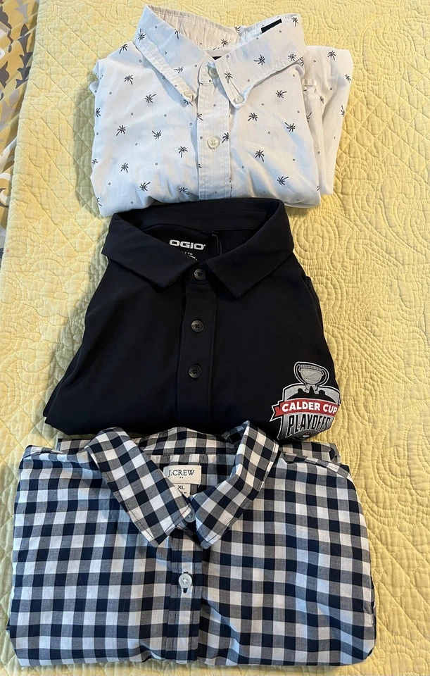 Lot Of 3 Men’s XL Shirts 2 Short And 1 Long Sleeve - Image 1 of 4