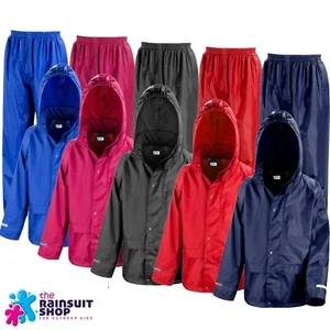 Childs Waterproof Jacket+Trousers Suit Rainsuit Kids  Boys Girls 3-12yr  - Picture 1 of 7