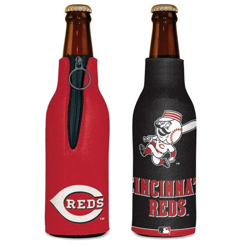Cincinnati Reds 12oz Two Sided Bottle Cooler [NEW] MLB Can Holder Foam Koozie Cover