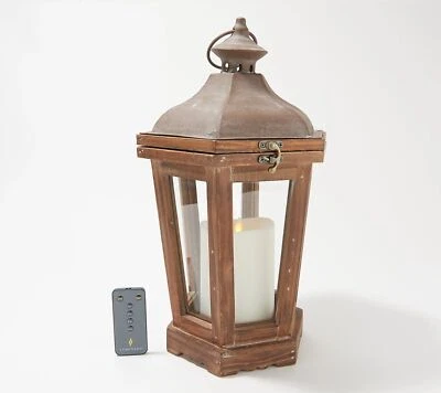 Luminara Lantern Charleston 16"  w Flameless Pillar & Remote Pick Color Foto 1 de 4