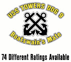 Uss Towers Ddg 9 Oval Decal / Sticker Military Usn U S Navy S06b