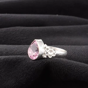 Morganite Gemstone 925 Sterling Silver Ring Handmade Jewelry Ring For Gift - Picture 1 of 3
