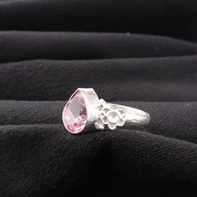 Morganite Gemstone 925 Sterling Silver Ring Handmade Jewelry Ring For Gift - Image 1 of 3