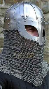 Viking Chainmail Helmet for Battle Armor | 18G Steel and Chainmail SCA LARP - Picture 1 of 3