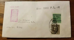 1930er Brief Los Angeles, CA nach The Citadel Charleston, SC Kadett - Matrosenpost - Bild 1 von 2