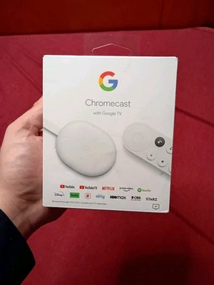 Google Chromecast with Google TV 4K (Snow) – Streaming Media Player – New Sealed - Image 1 of 4