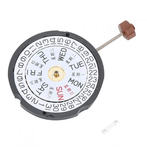 Día/Fecha@ 3 Reloj Cuarzo Movimiento Doble Calendario Para Suiza RONDA Lambda 517 - Imagen 1 de 6