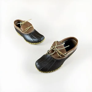Vintage LL Bean Damen 7 W niedrige Mokassins Entenstiefel hergestellt in Maine USA 175067 braun - Bild 1 von 9