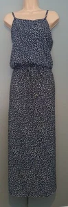 Traje de baño Talla 16 (M) Azul marino Blanco Manchado Tirantes Largo Playa ¡Vestido para cubrir! - Imagen 1 de 4