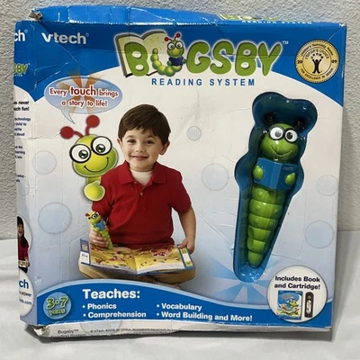 VTech Bugsby Reading System Green Worm Pen Stylus Book Worm Book Starter Kit New - Image 1 of 4