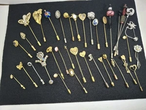 Vintage STECKNADELN BROSCHEN GOLD UND SILBERFARBEN KONVOLUT - Bild 1 von 15